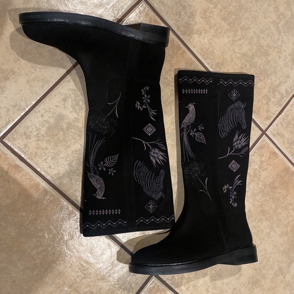 NEW Johnny Was Biya JWLA workshop Watipaso tall embroidered suede boots size 9 - Picture 5 of 7